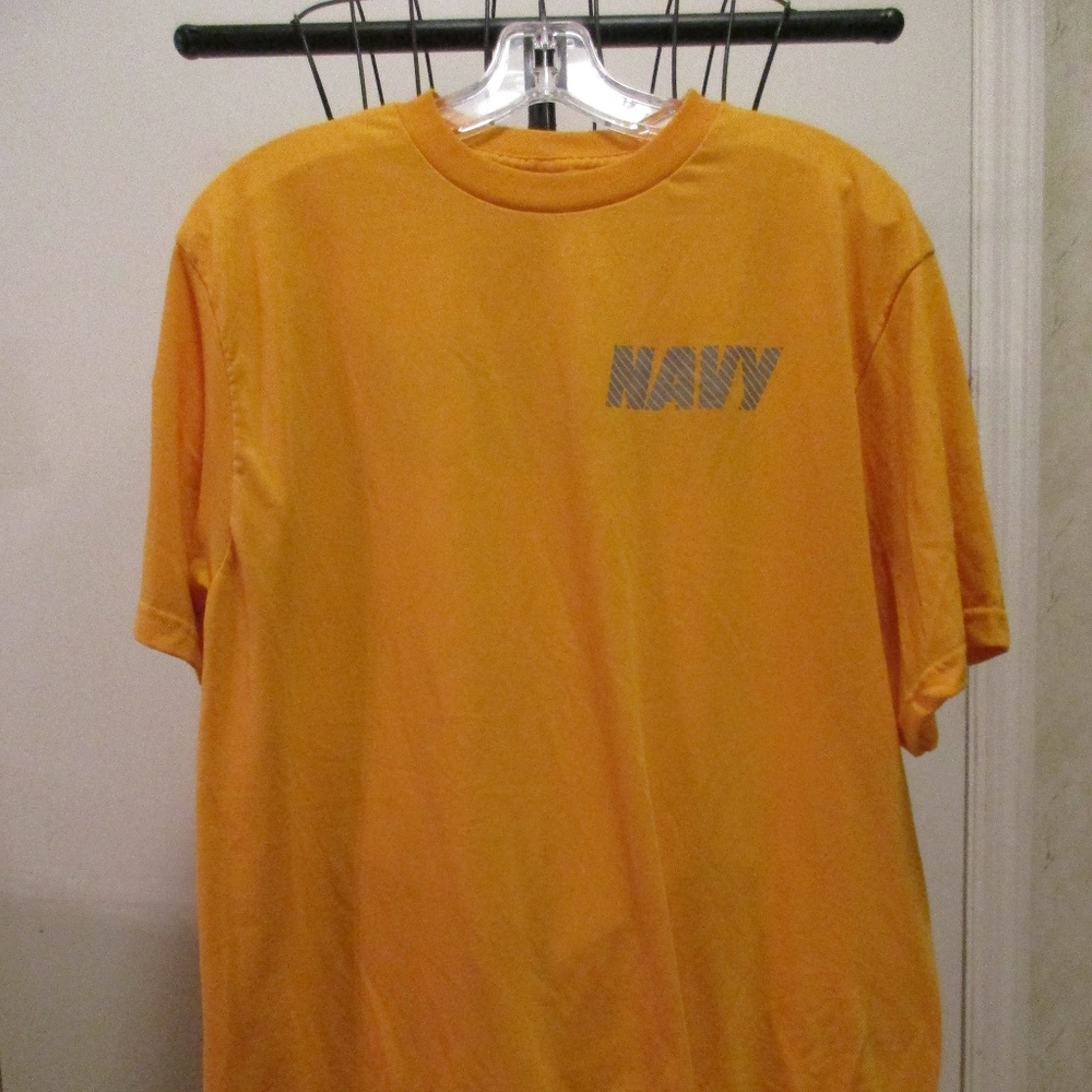 Mens US NAVY Orange  Tee-shirt Large